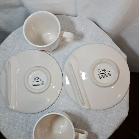 2 Sets Espresso Cups w Saucers Anno DE 1753 MOSA Nikolai Carels Rare! - Picture 4 of 5